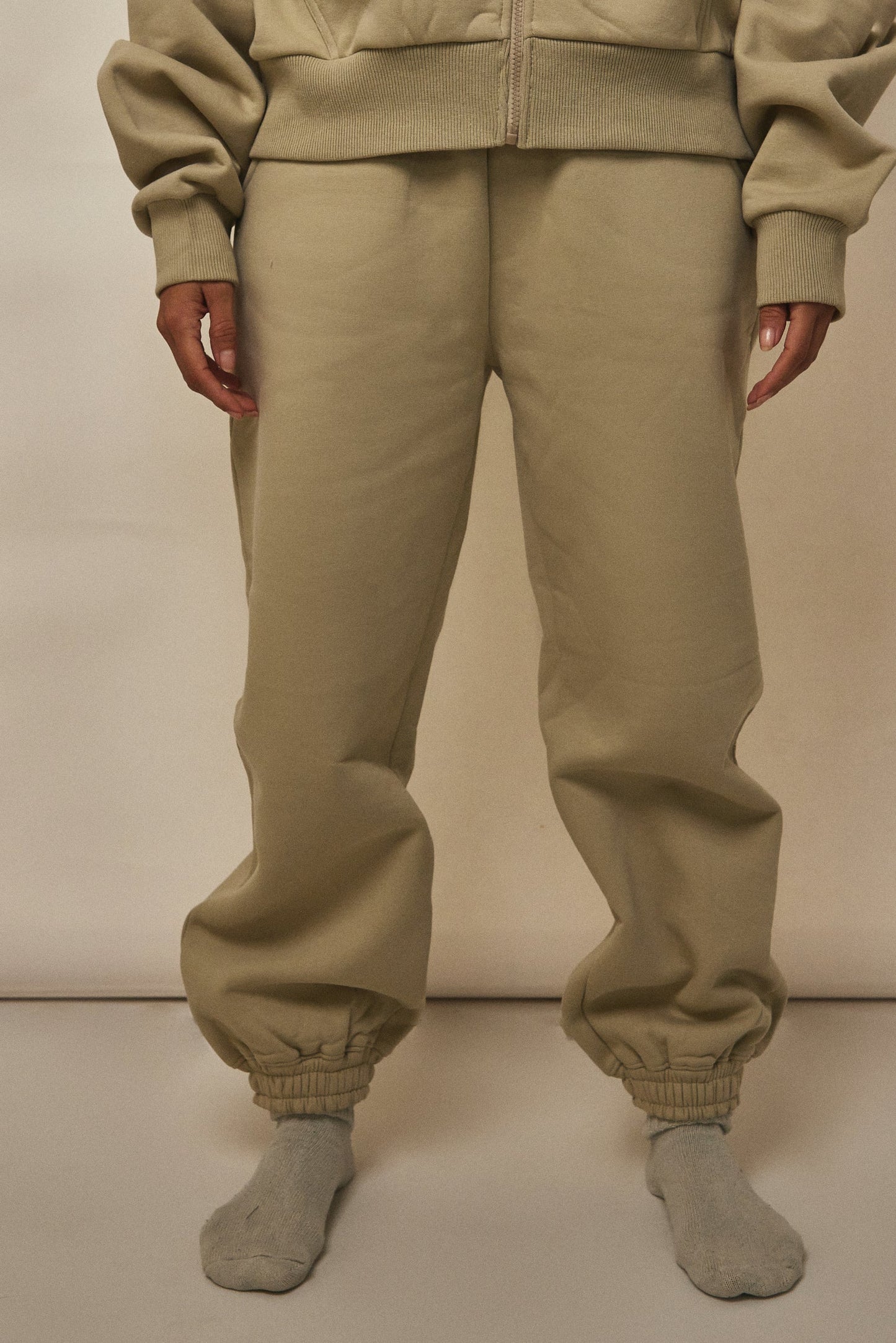 The Graphic Varsity Cuffed Joggers in Stone