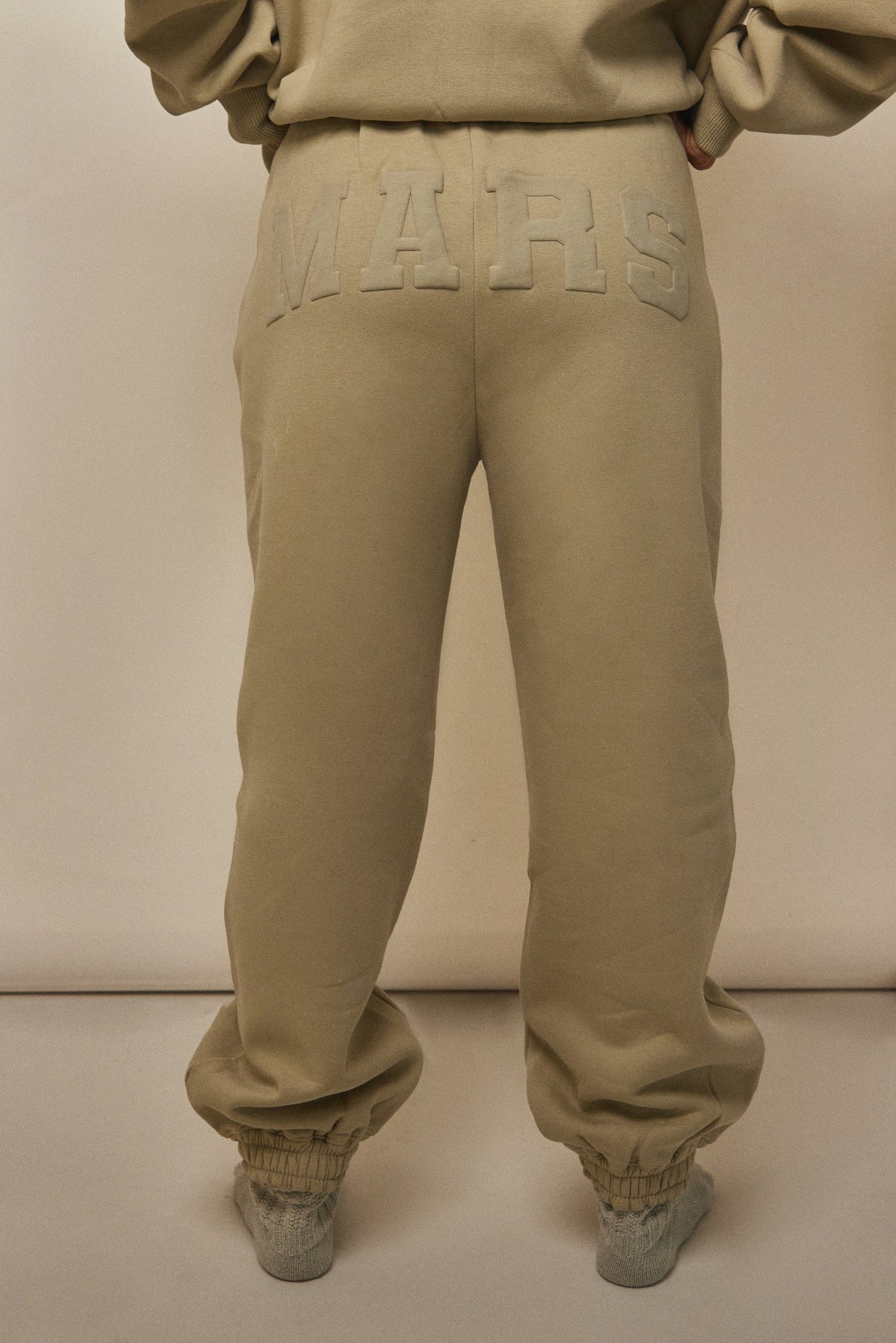 The Graphic Varsity Cuffed Joggers in Stone