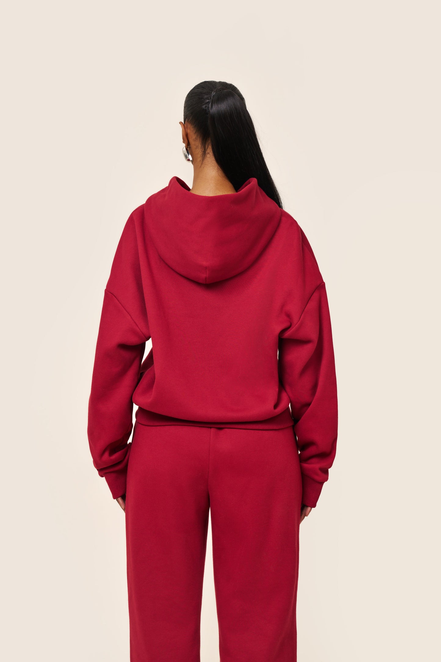 The Classics Longline Zip Jacket in Red