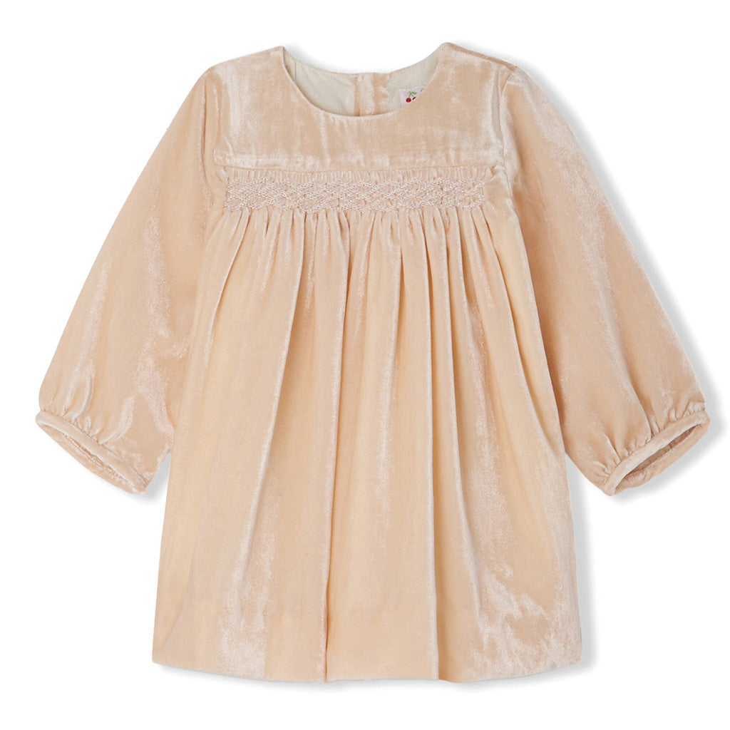 Bonpoint Félicie Smocked Dress in Silk Velvet