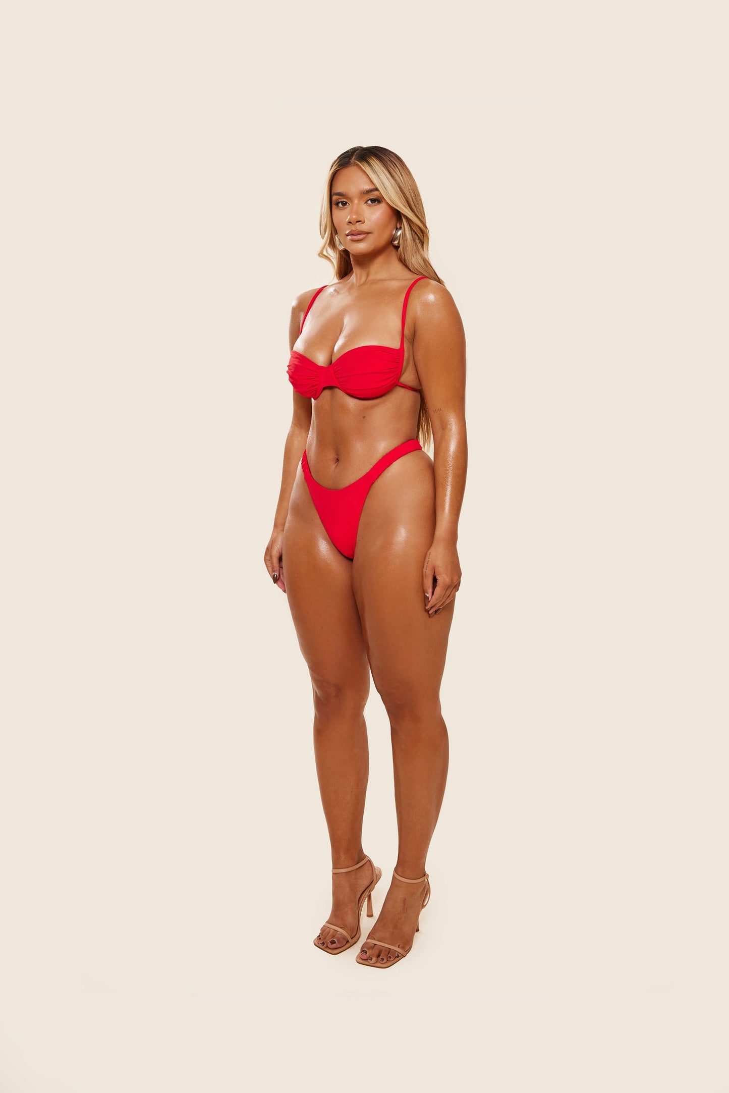 The Ruched Cup Bikini in Red