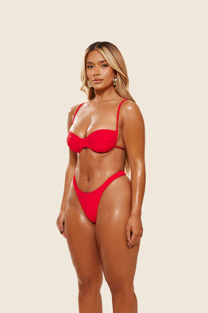 The Ruched Cup Bikini in Red