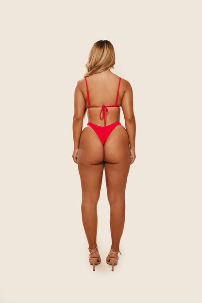 The Ruched Cup Bikini in Red