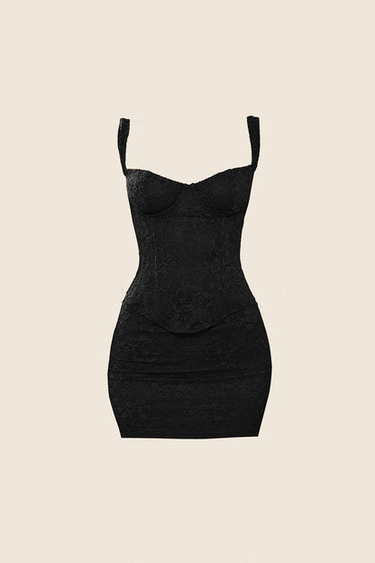 The Cinched Lace Corset in Black