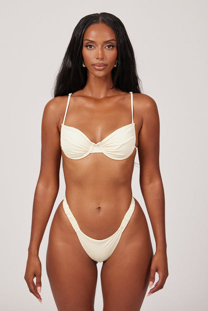 The Ruched Cup Bikini in Cream