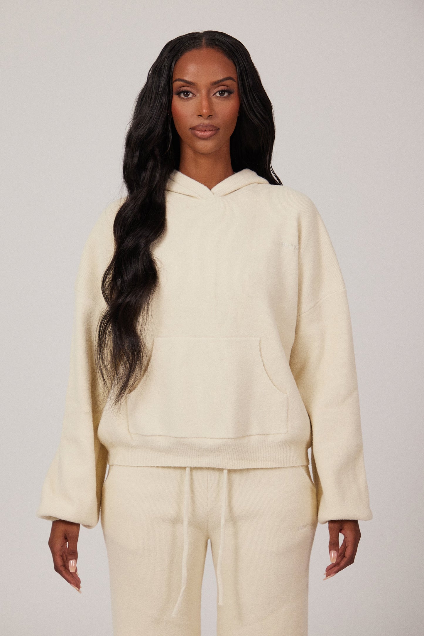 The Mars Soft Knit Hoodie in Cream