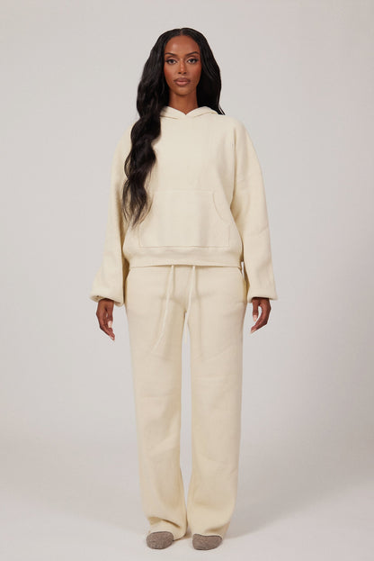 The Mars Soft Knit Hoodie in Cream