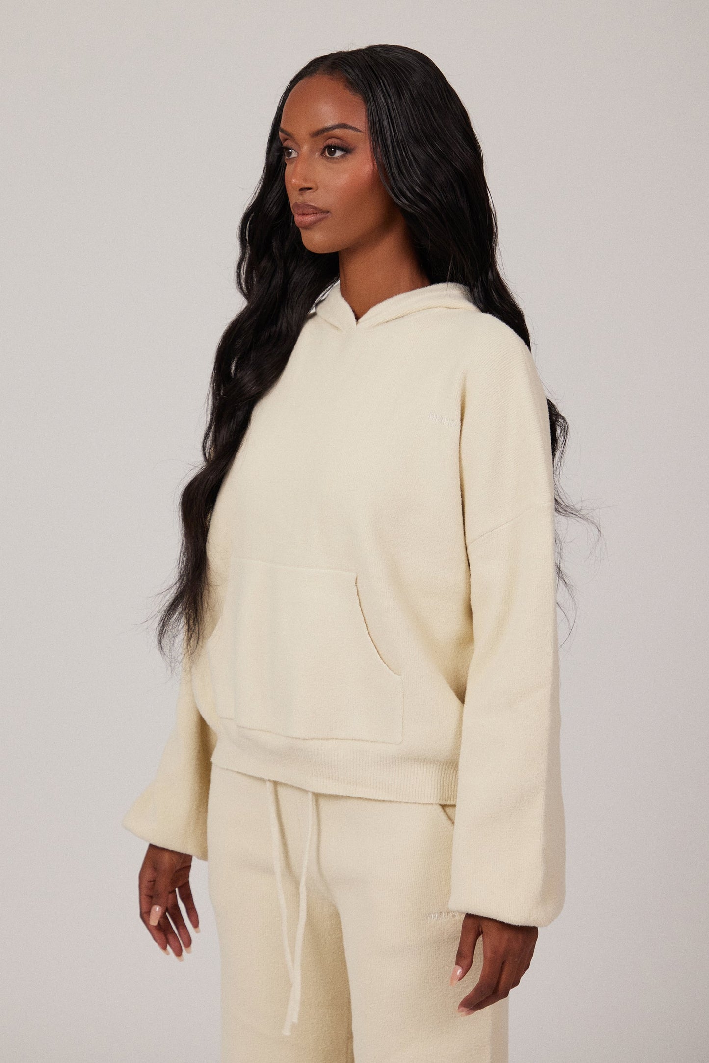 The Mars Soft Knit Hoodie in Cream