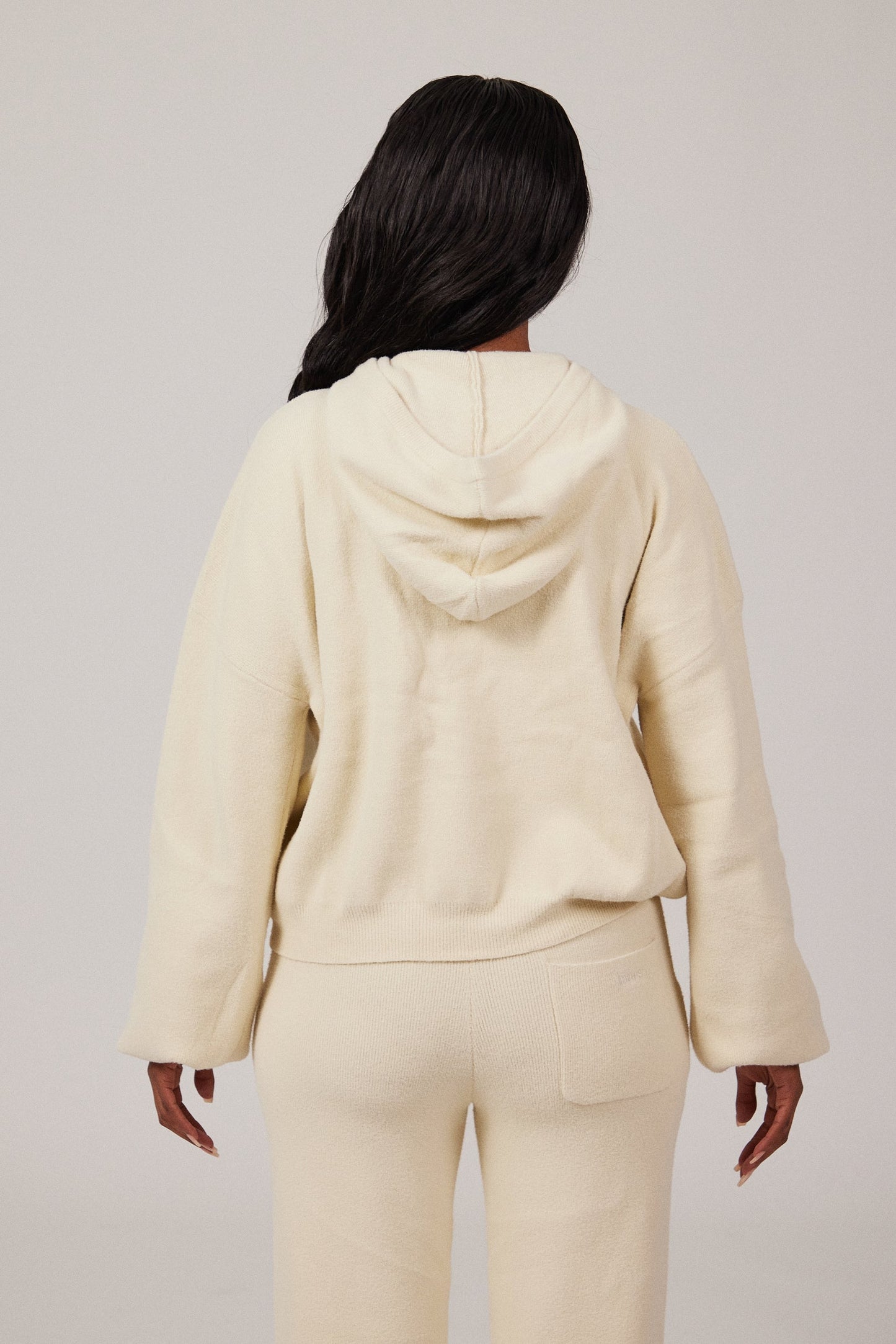 The Mars Soft Knit Hoodie in Cream