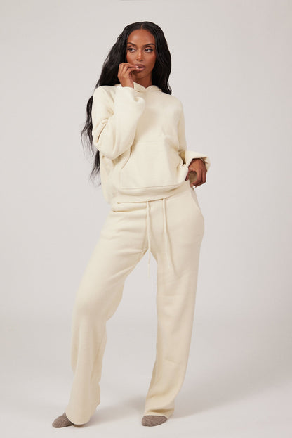 The Mars Soft Knit Hoodie in Cream