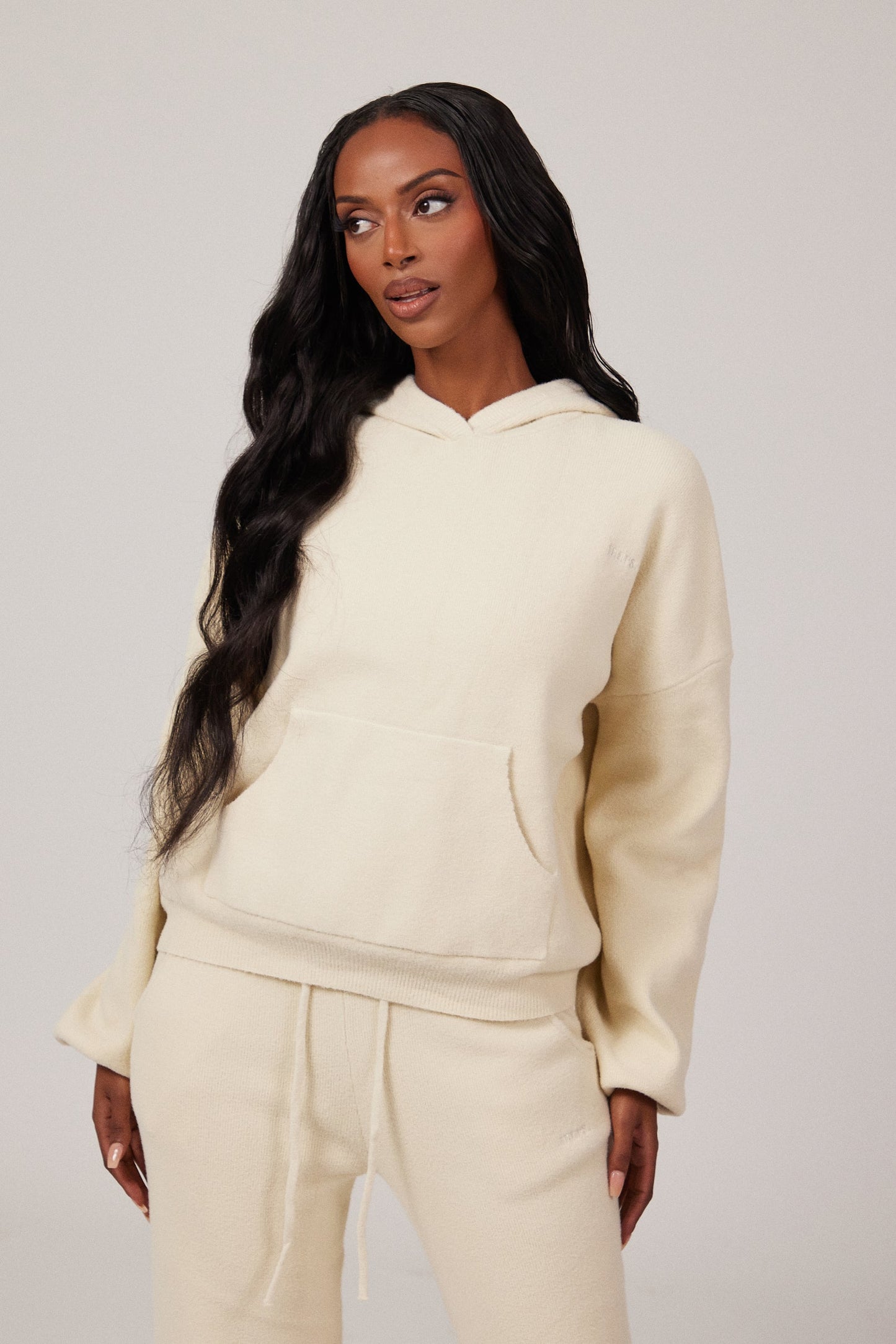 The Mars Soft Knit Hoodie in Cream
