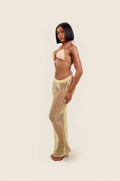The Crochet Maxi Cover Up in Yellow