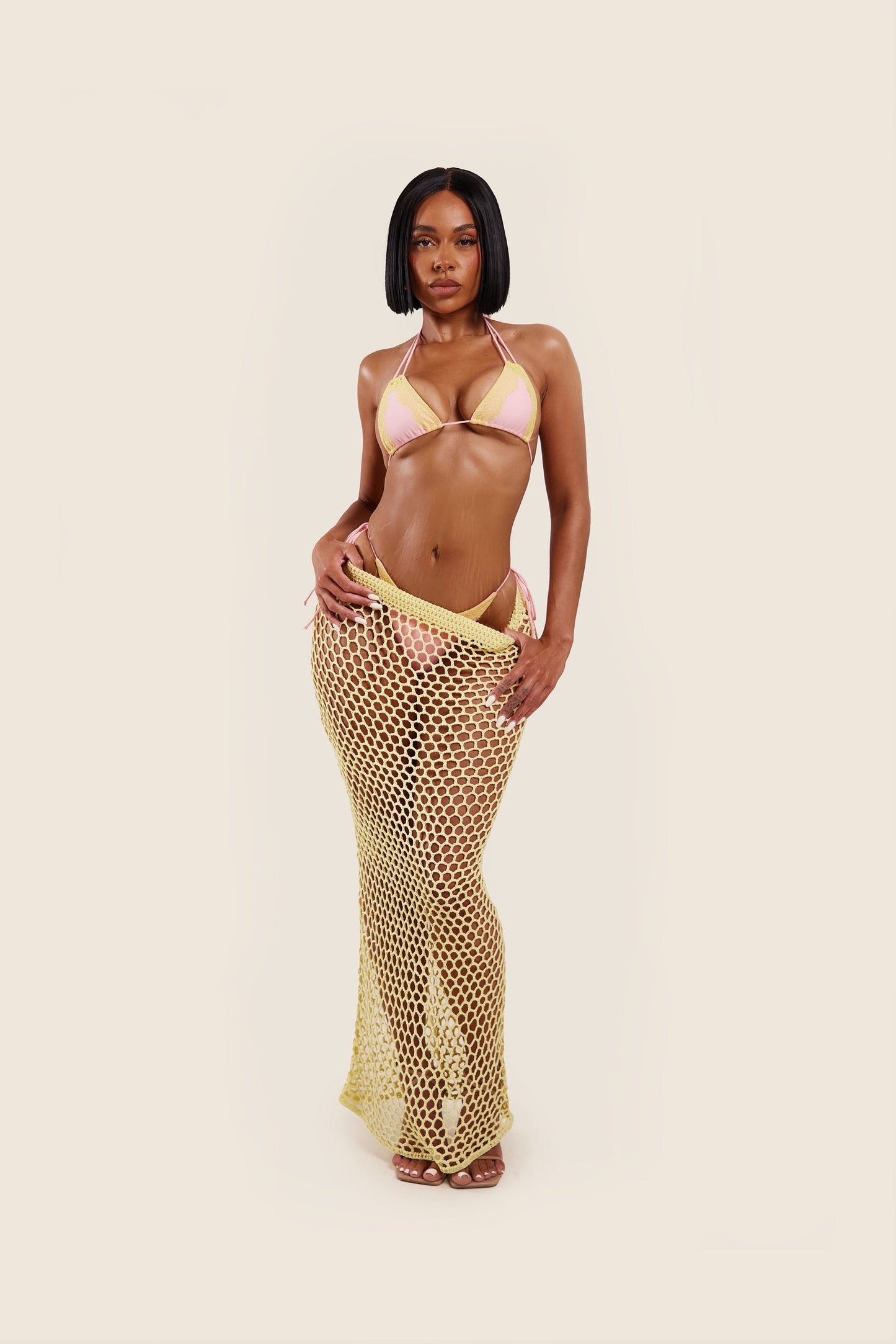 The Crochet Maxi Cover Up in Yellow