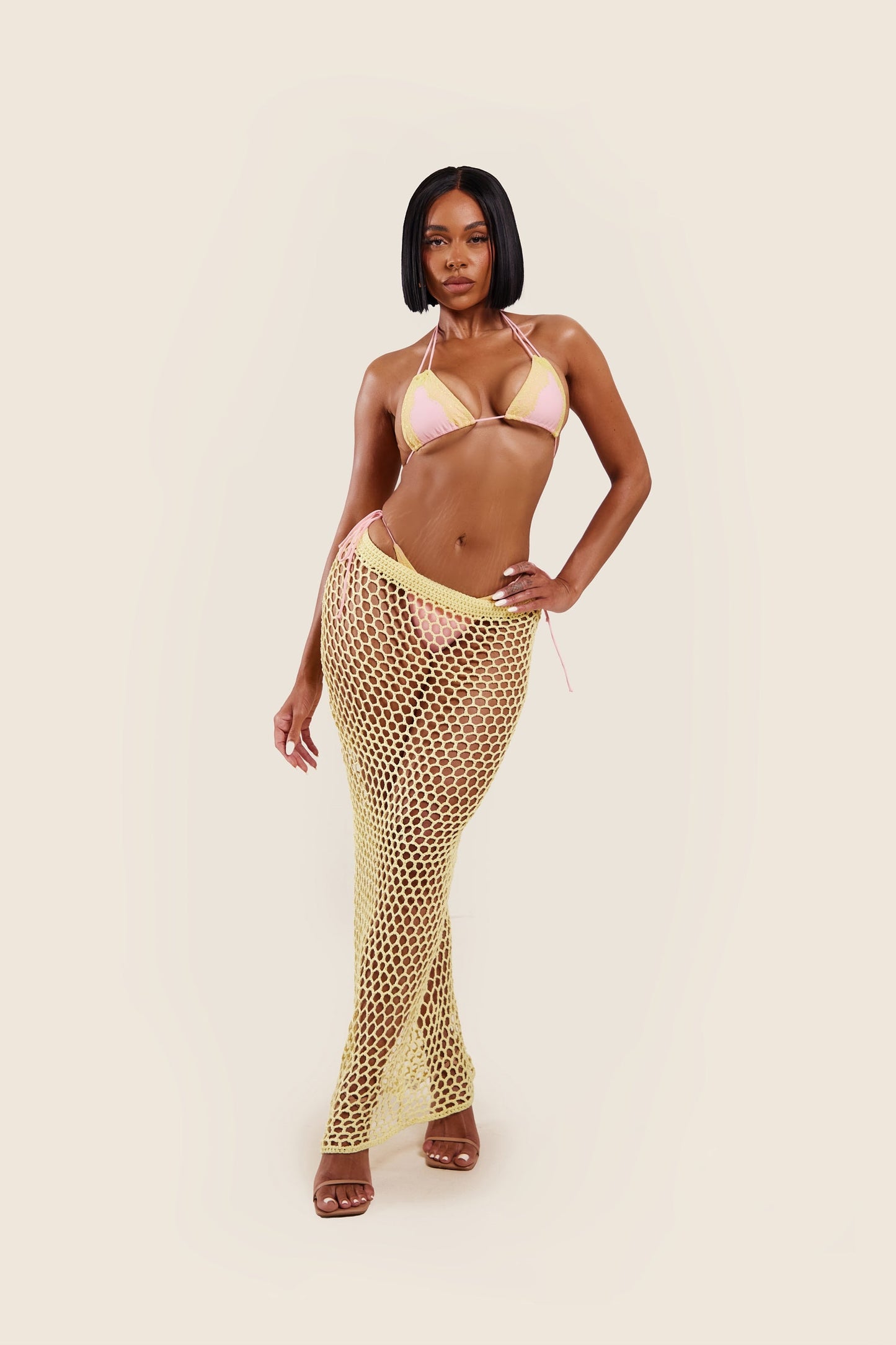 The Crochet Maxi Cover Up in Yellow