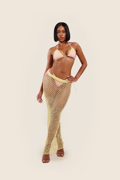 The Crochet Maxi Cover Up in Yellow
