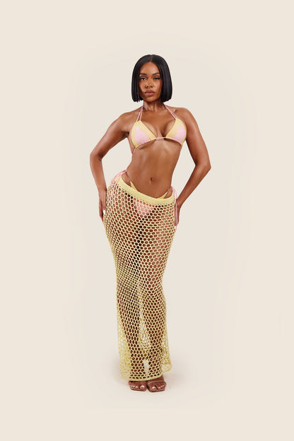 The Crochet Maxi Cover Up in Yellow