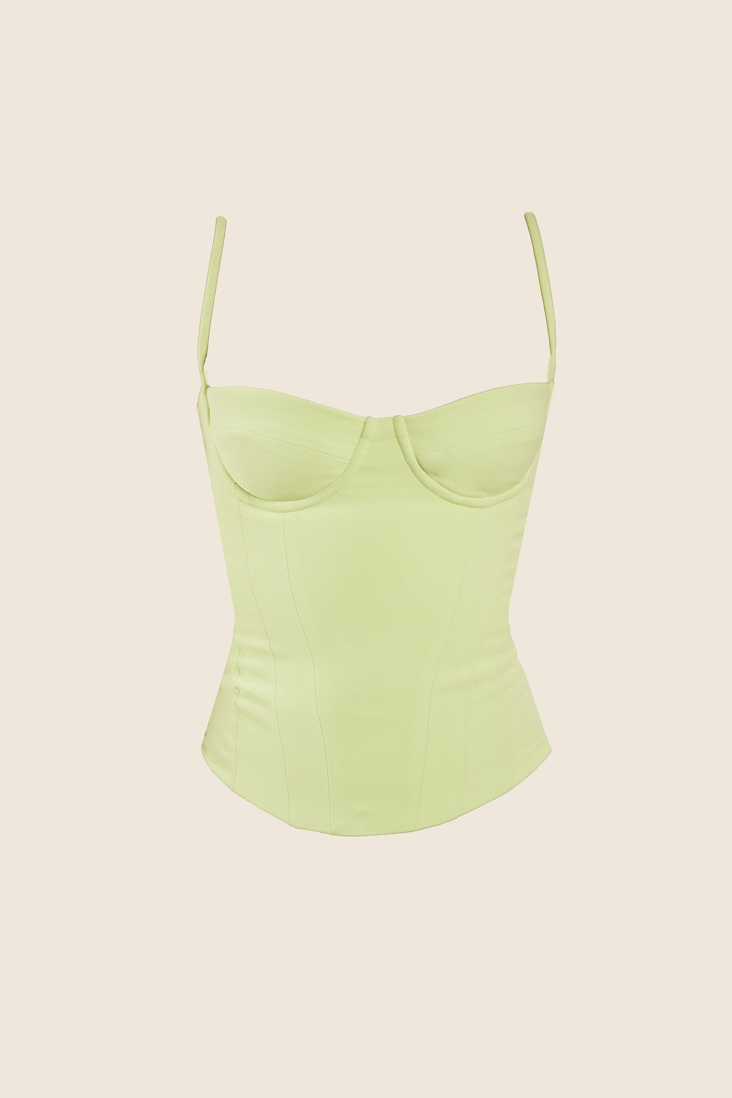 The Everly Lace Up Corset Top in Lime Green