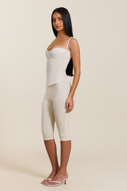 The Brielle Capri Bottoms in Off White