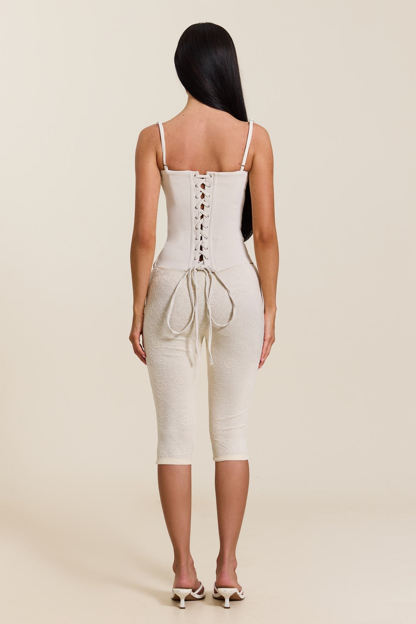 The Brielle Capri Bottoms in Off White