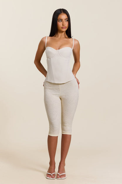 The Brielle Capri Bottoms in Off White