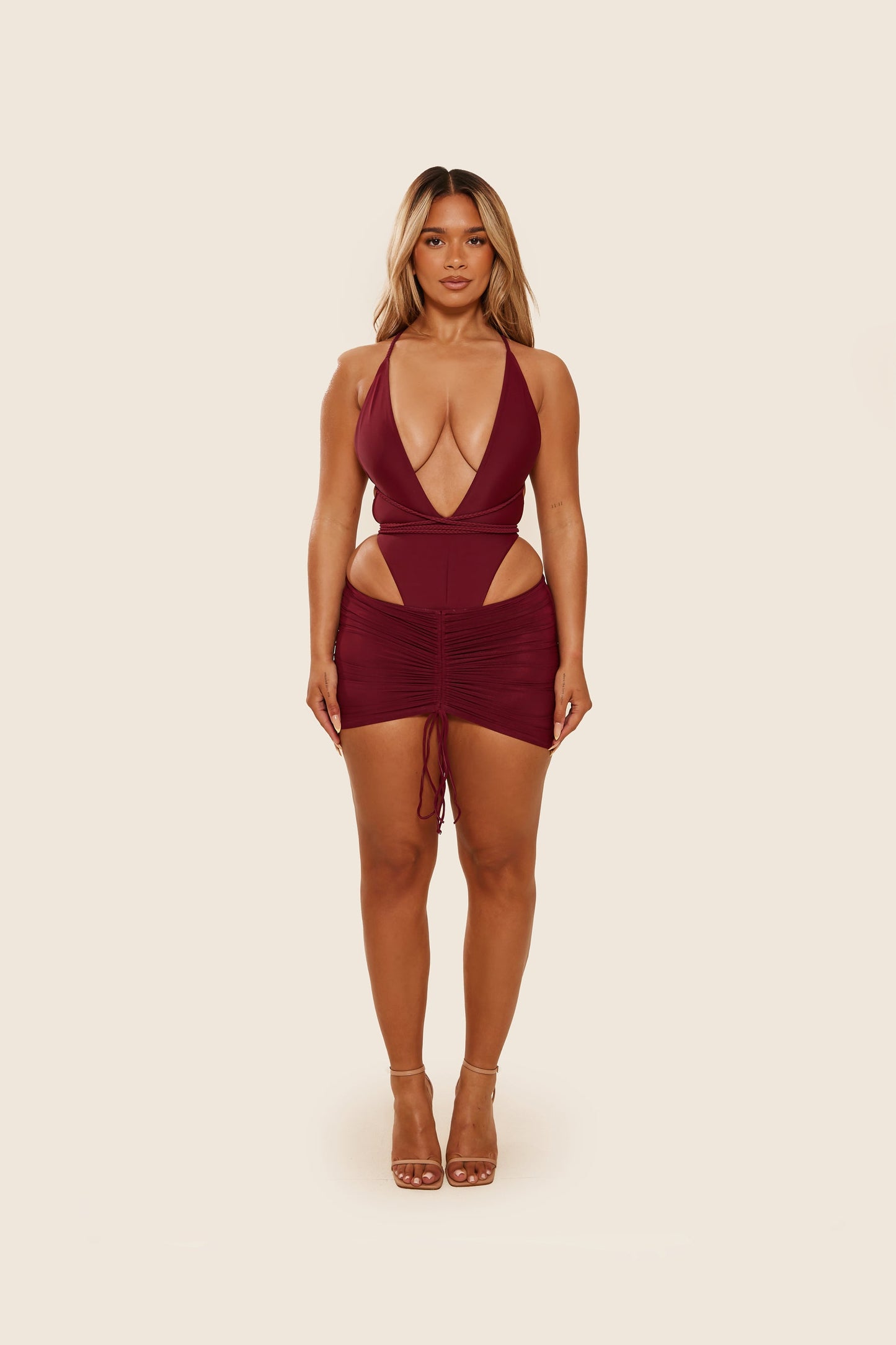 The Fishtail Swimsuit in Wine