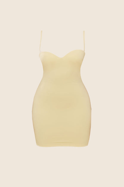 The Sculpt Mini Dress in Yellow