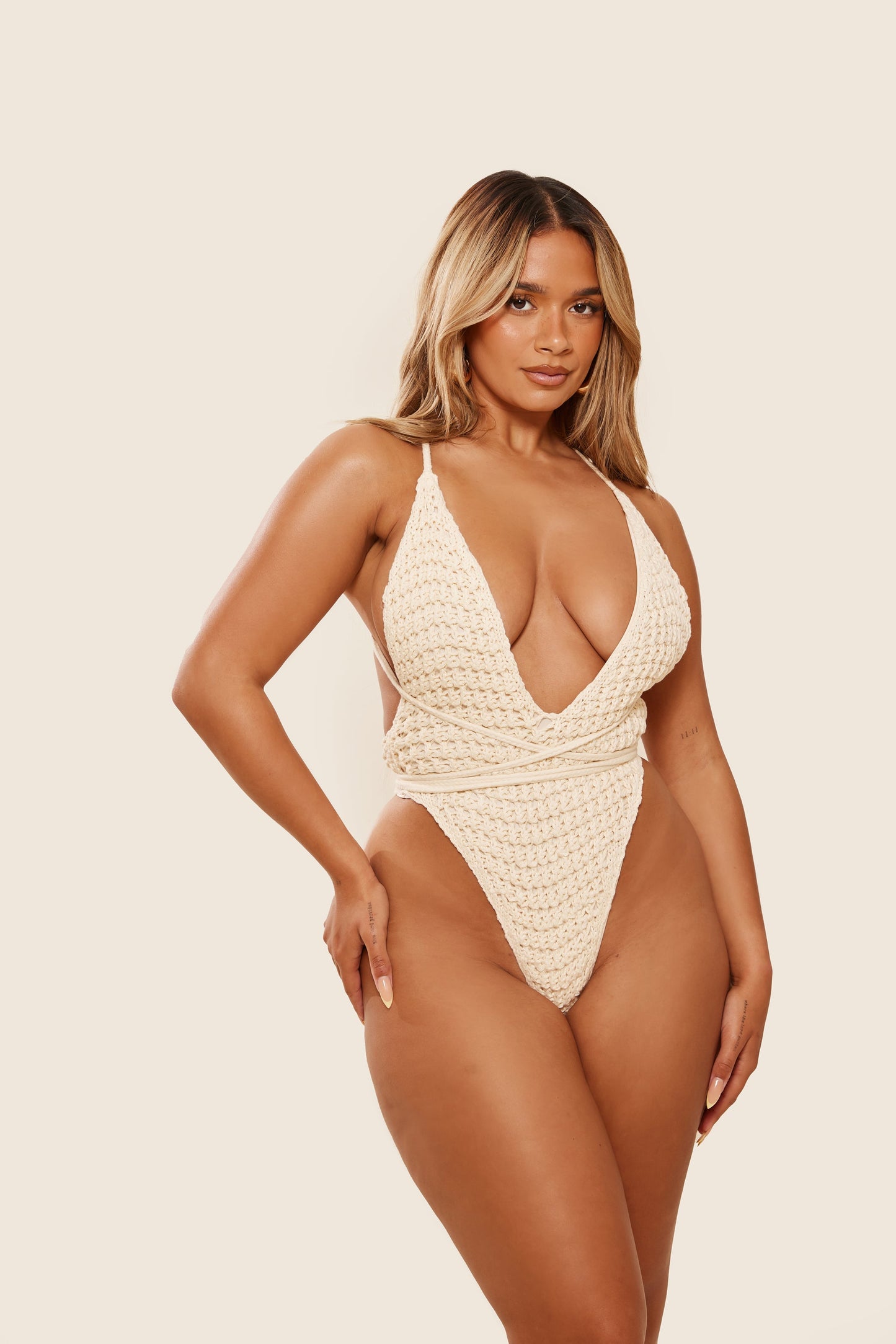 The Crochet Fishtail Swim in Cream