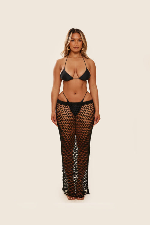 The Crochet Maxi Cover Up in Black