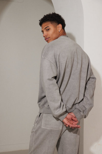 Unisex Sweatshirt in Grey Wash