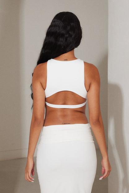 The Sculpt Race Top in White
