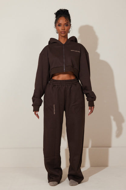The Essentials Cropped Jacket in Brown