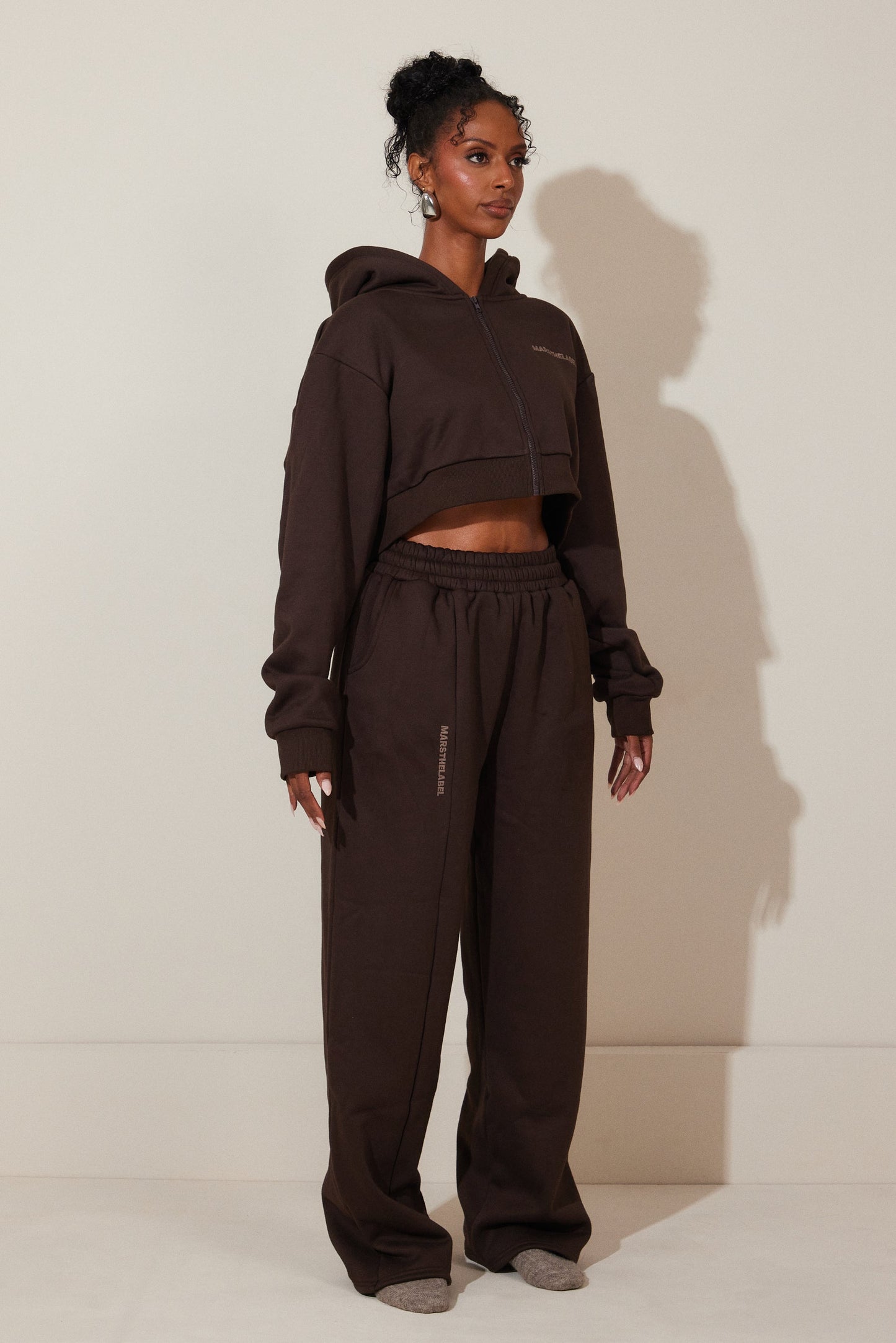 The Essentials Cropped Jacket in Brown