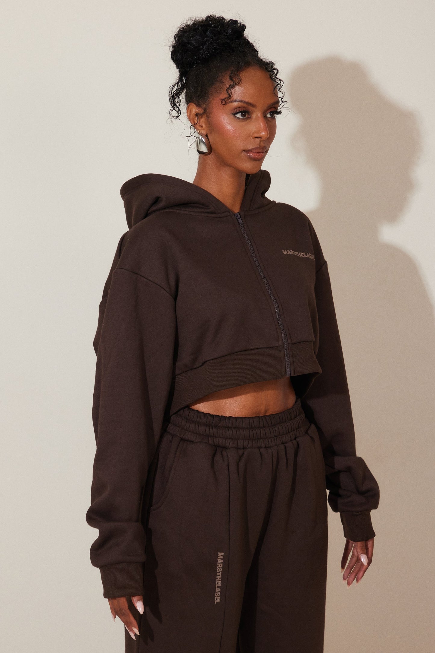 The Essentials Cropped Jacket in Brown