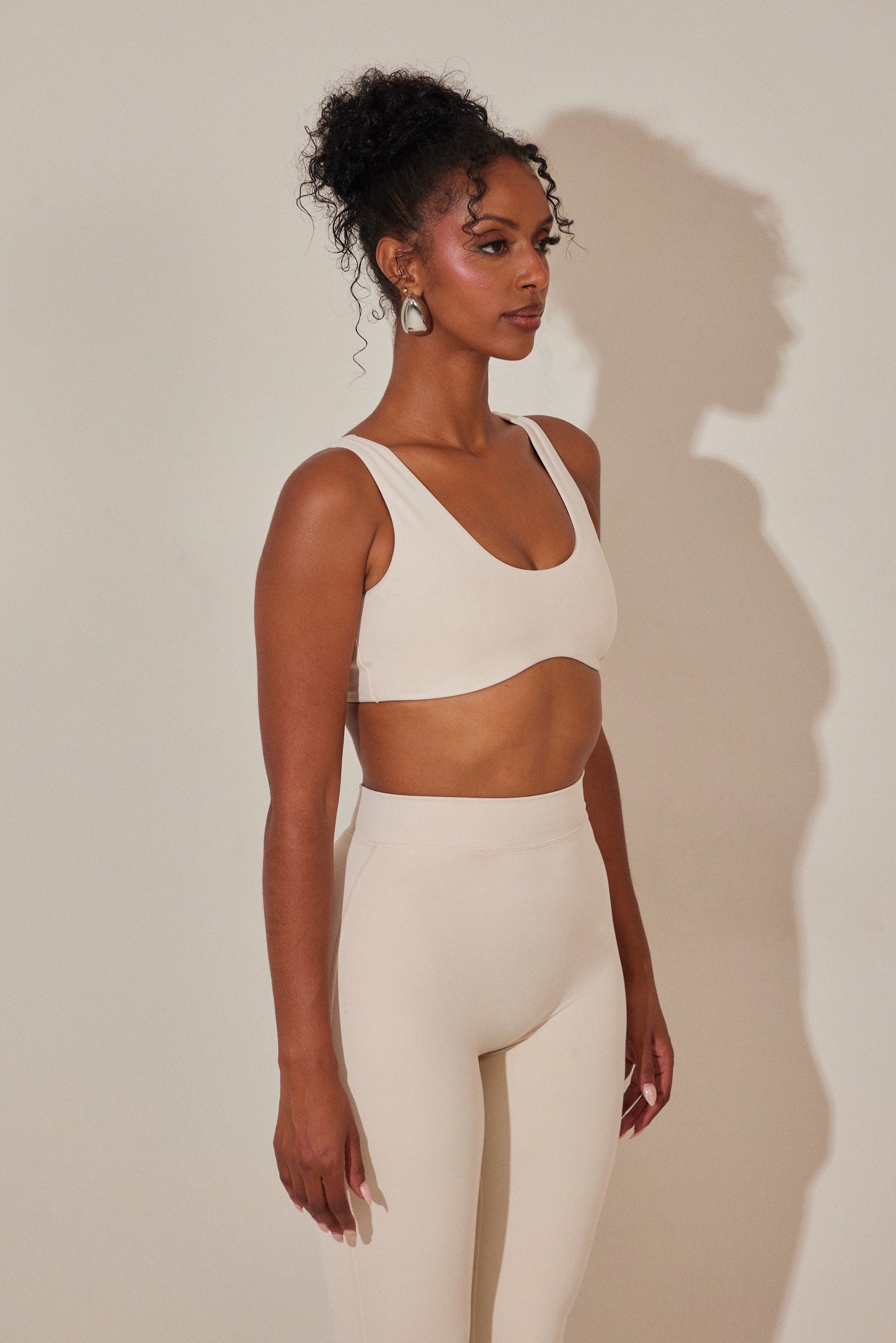 The Scoop Neck Sculpt Bralet in Stone