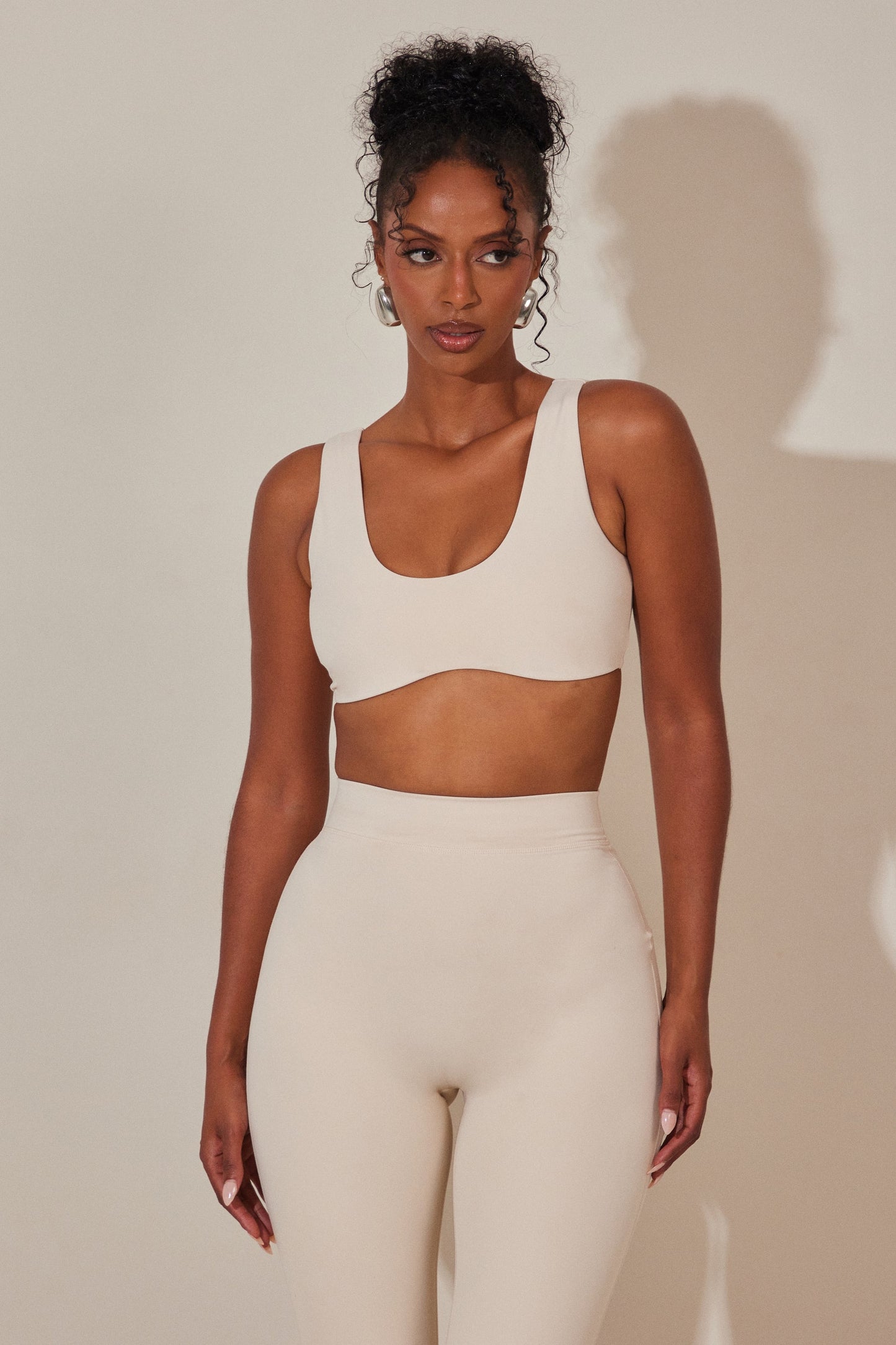 The Scoop Neck Sculpt Bralet in Stone