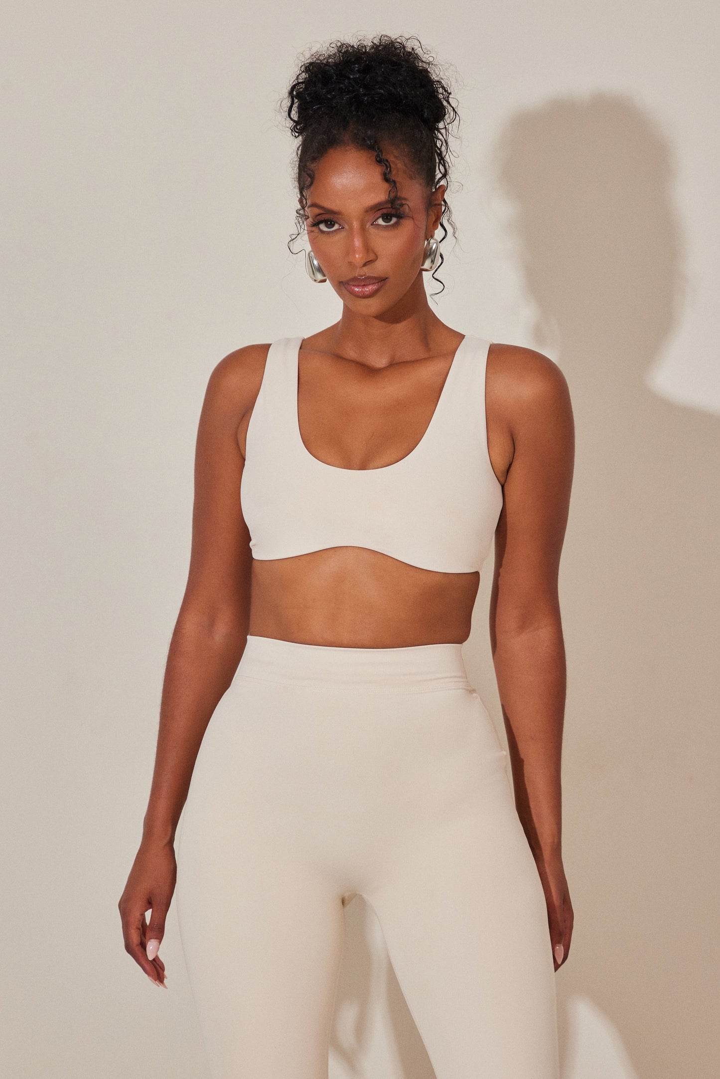 The Scoop Neck Sculpt Bralet in Stone