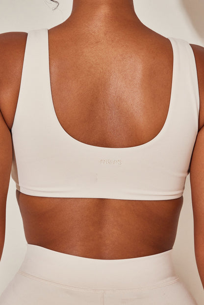 The Scoop Neck Sculpt Bralet in Stone