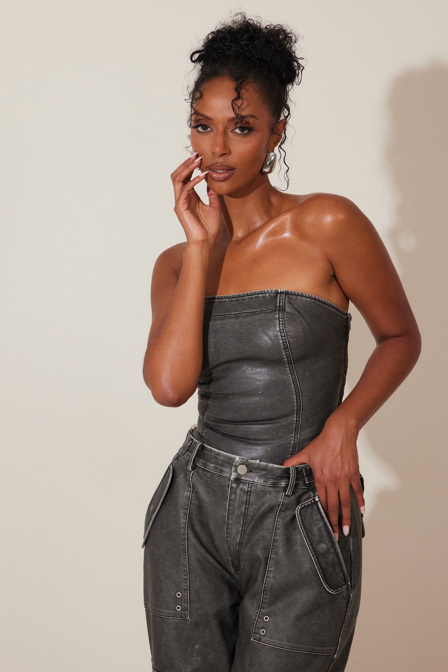 The Zeda Corset in Grey Wash