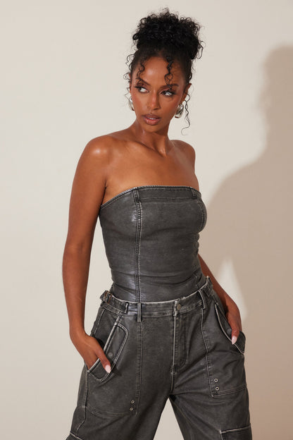 The Zeda Corset in Grey Wash