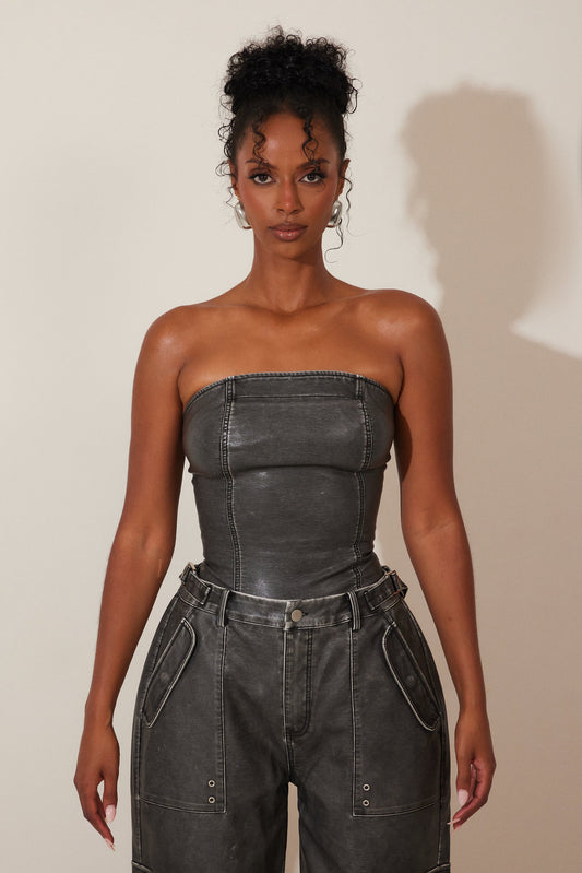 The Zeda Corset in Grey Wash