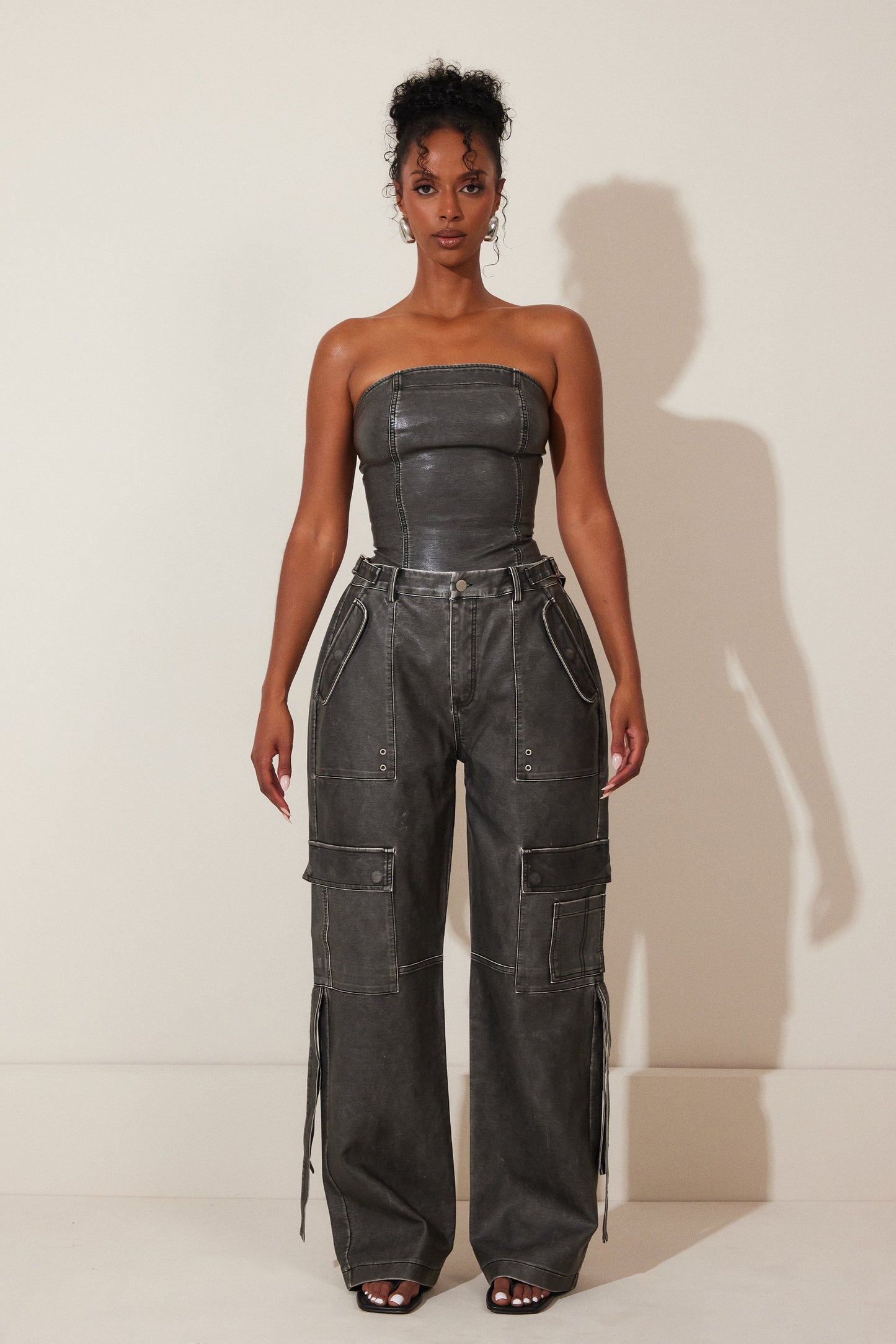 The Zeda Corset in Grey Wash