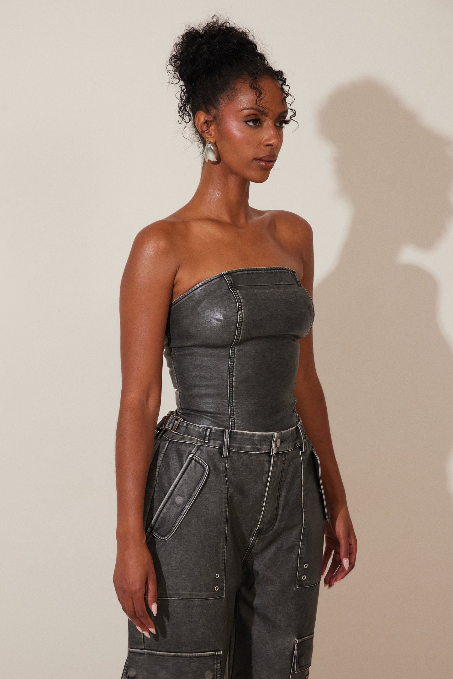 The Zeda Corset in Grey Wash