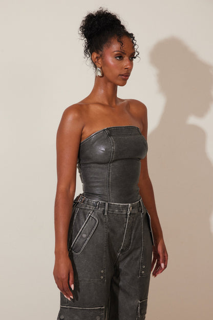 The Zeda Corset in Grey Wash