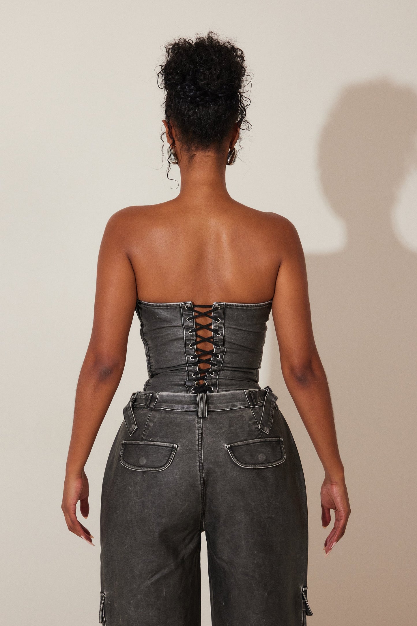 The Zeda Corset in Grey Wash