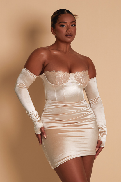 Cream Lace Cup Dress