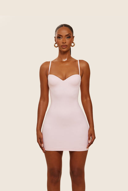 The Sculpt Mini Dress in Pink