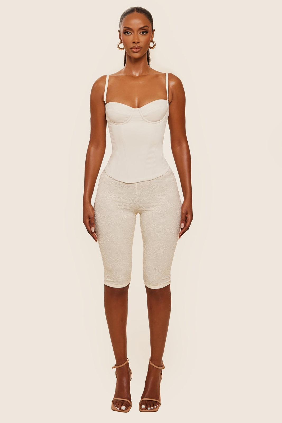 The Brielle Capri Bottoms in Off White