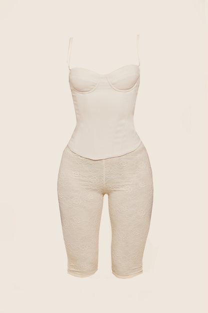 The Brielle Capri Bottoms in Off White