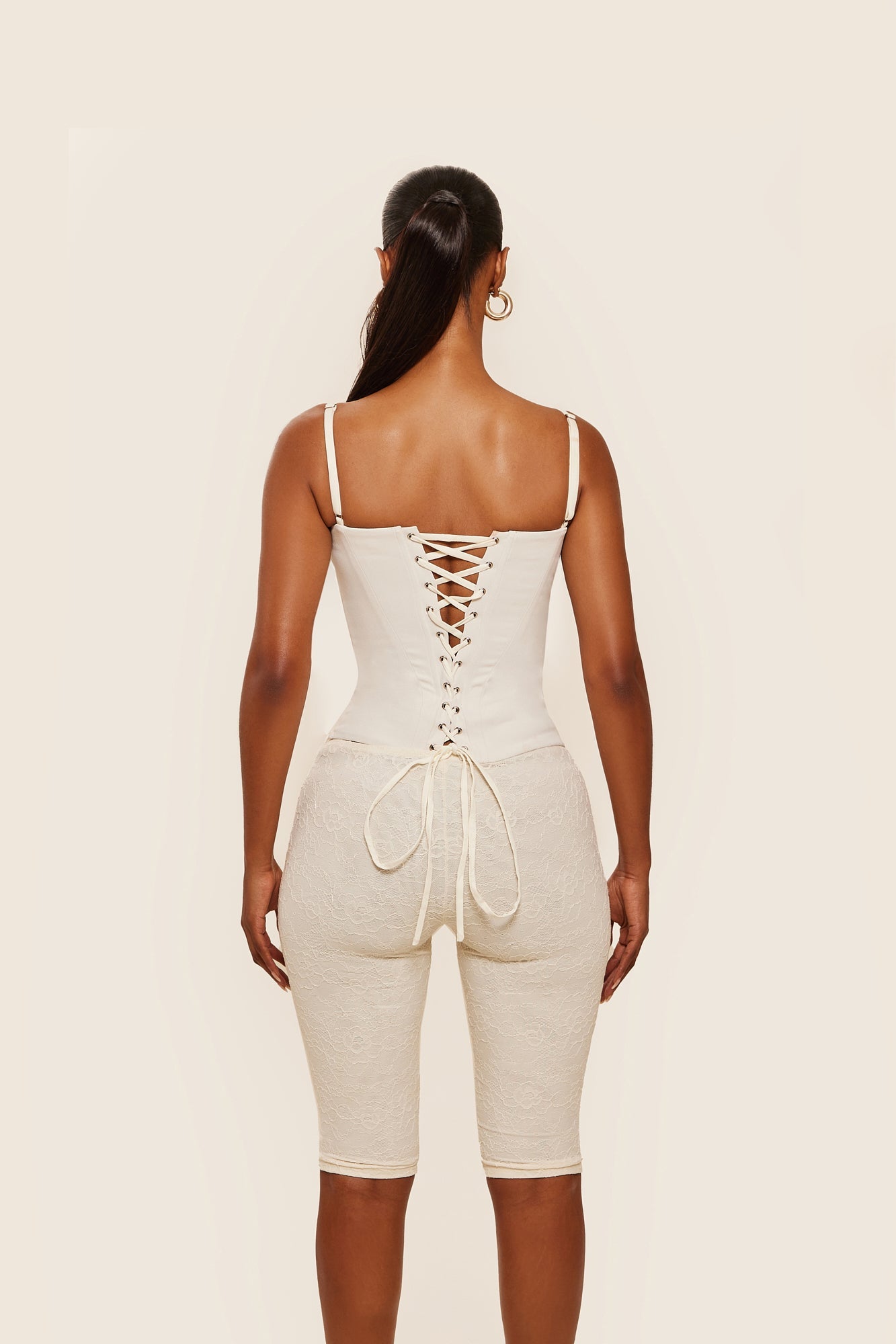 The Brielle Capri Bottoms in Off White