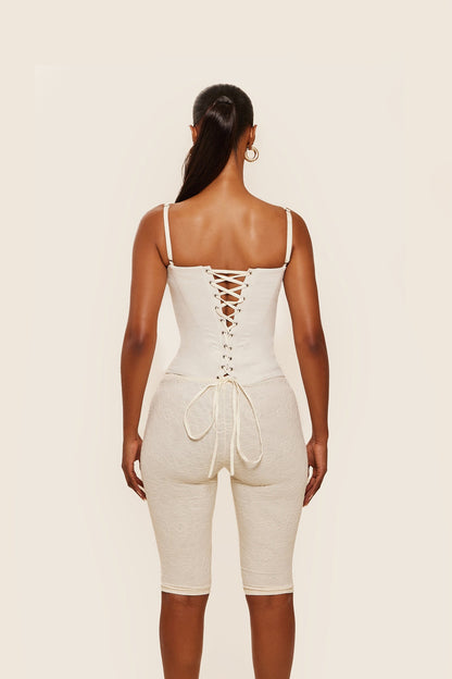 The Brielle Capri Bottoms in Off White